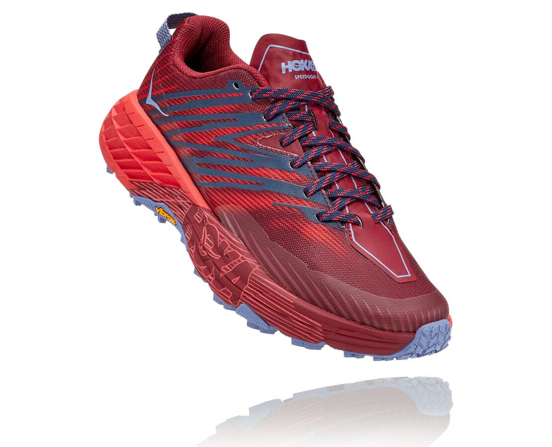 Pantofi Alergare Trail Hoka One One Speedgoat 4 Dama - Maro Inchis / Rosii | Romania QFGY76325